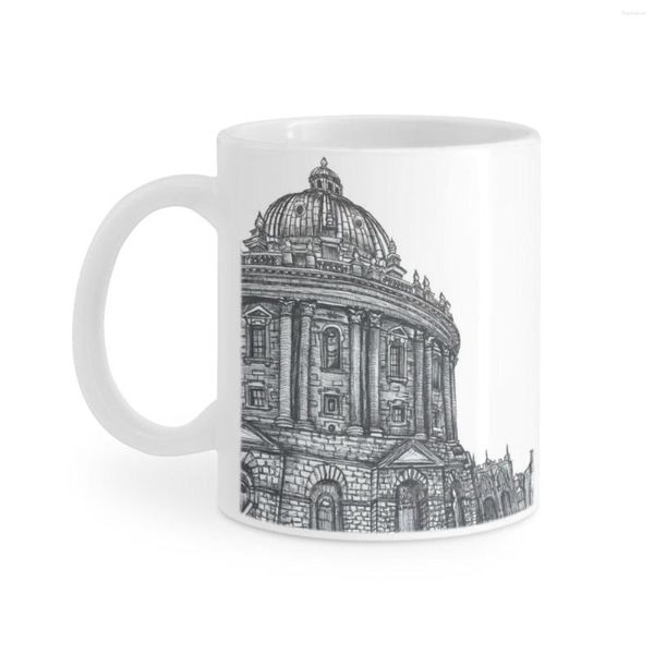 Кружки Radcliffe Camera White Mug Printed Funny Tea Cup Private Coffee Coffee Ytkhan Building Heritage