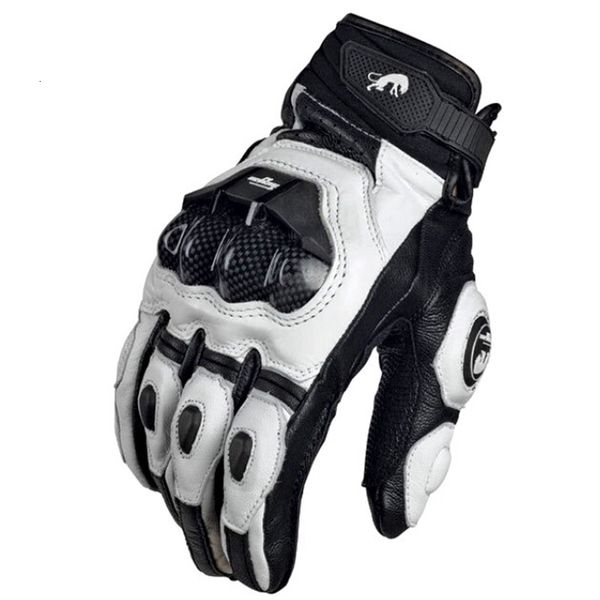 Fünf Finger Handschuhe Motorradhandschuhe Schwarzes Rennsport Echtes Ledermotorrad White Road Racing Team Handschuh Männer Sommer Winter 230821