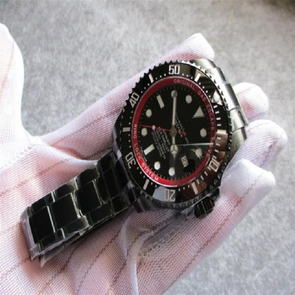 44 mm di spessore 18 mm uomini guardano da uomo orologio da polso a baracca in zaffiro cristallo impermeabile 116660 Bamford PVD VRF VRF di alta qualità Full Black Red 195u