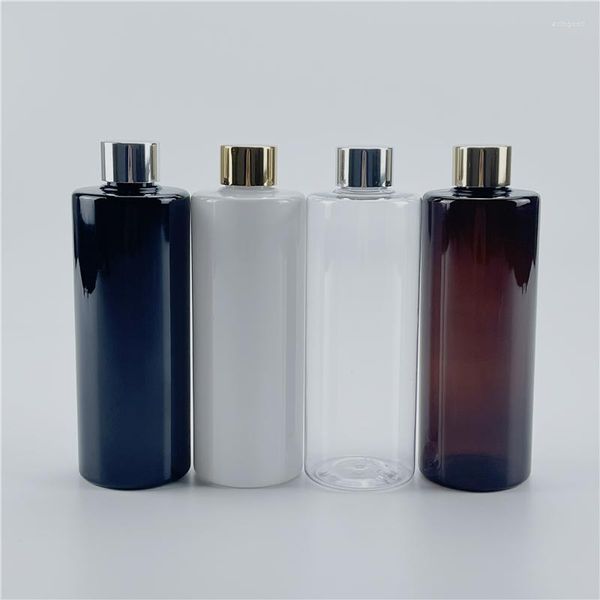 Speicherflaschen 300 ml x 20 weiß klar schwarzer leerer Kunststoff -Aluminium -Schraubenkappe Flaschen -Toner Kosmetikbehälter Haustier Make -up Hydrosol