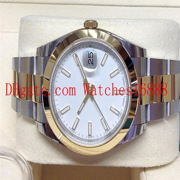 Herrengelenk Wache Datejust 41mm 126303 Bi Farbe Herren automatische Maschinen Watch White Dial Edelstahl und Gelbgold M211H