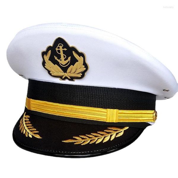 Boinas dos EUA Caps do Exército do Exército Capitão Hat Hat Hat Visor Visor Navio Capinhos de barco para homens adultos homens Mulheres326e