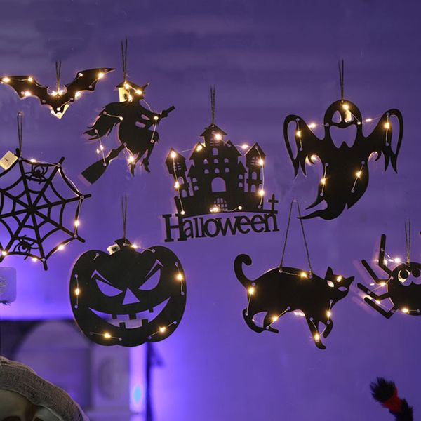 Andere Event -Party liefert Halloween Gothic Lights Decor Horror Atmosphäre Geister Nachtlicht Holz mit LED for Wall Outdoor Courtyard 230818