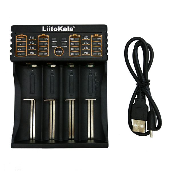 Liitokala Lii-402 Caricatore AA/AAA 18650 18490 18350 17670 17500 26650 16340 14500 NIMH Li-ion Battery Caricatore intelligente