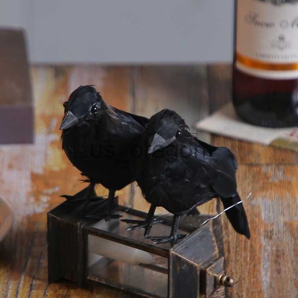 Outra decoração de casa Simulação de Halloween Crow Desktop Decoration Decorations Furnishings Home Crow Black Crow atmosfera atmosfera adereços de decoração x0821