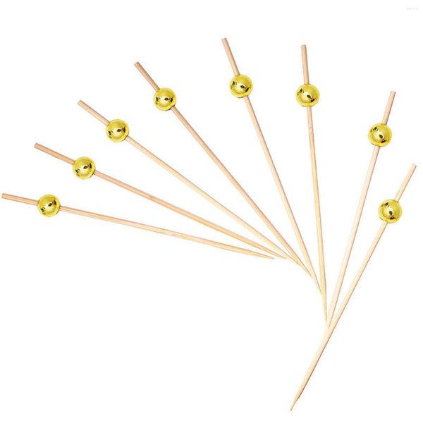 Forks 100pcs Mini Bambusbar Fruchtstock Kuchen Dessert Snack für Wurstzubehör geeignet