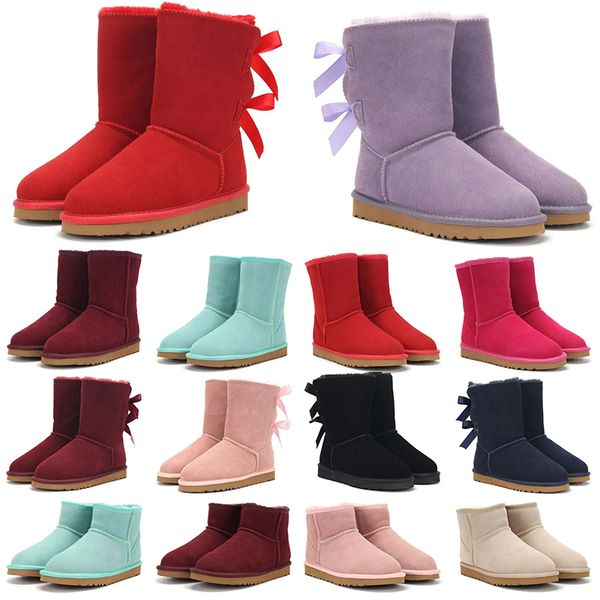 Ultra Mini Plataforma Uggity Tazz Boot Designer Woman Winter Tornozelo Austrália Botas de neve grossa Couro real Botas fofas quentes com pele 36-41