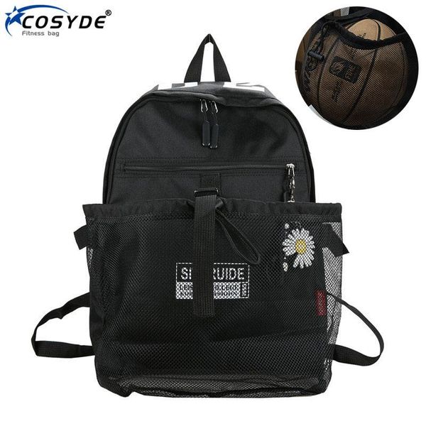 Taschen Outdoor Herren Sports Gymbagentaschen Basketball -Rucksack -Schultaschen für Teenager Jungen Fußballpackung Laptop Tasche Fußballnetz Fitnesstasche