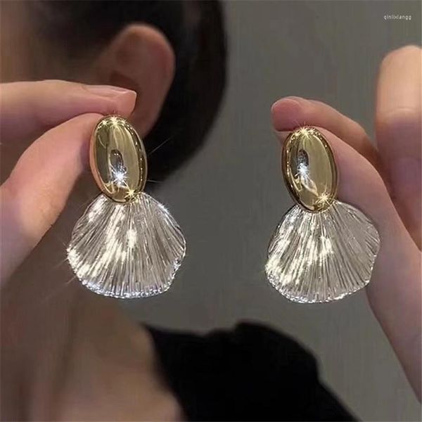 Gestüt Ohrringe koreanische Piercing Big Shell Form Ohrring für Frauen Mädchen Mode Hochzeitsfeier Schmuck Geschenk Pendientes EH266