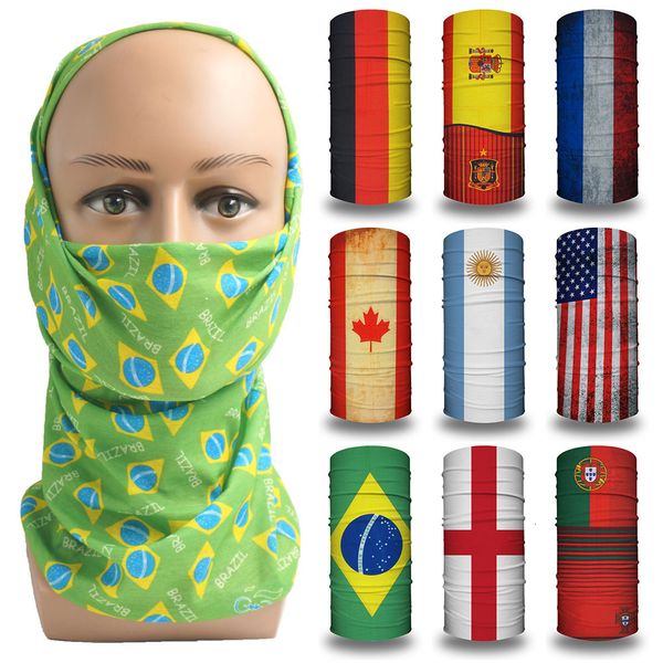 Moda yüz maskeleri boyun gaiter ulusal bayrak bandana dünya çapında ulus futbol takımı hayranları başı fular dikişsiz tüp snood boyun gaiter yüz kalkan maskesi kapak 230818