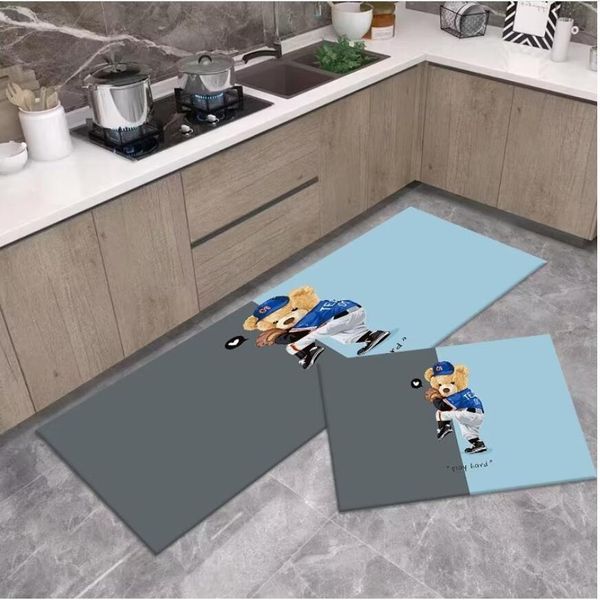 Nuovi tappeti antistrip cucina tappetino da pavimento blu reticolo blu bagno lungo assorbimento di addestramento per portiere balcone soggiorno casa 20230820a03