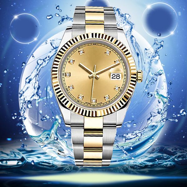 Lüks Saat Erkekleri Altın Otomatik Bayanlar Bileği İzle 36/41mm Paslanmaz Çelik 904L Yaşam Su geçirmez Sapphire Crystal Montre De Luxe Lüks Business Classic Wristwatch