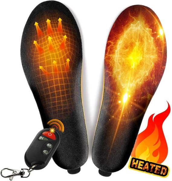 Schuhteilezubehör 2000mAh Fernbedienung Heizung Innensohle mit wiederaufladbaren Batterie -erhitzte Einlegesöcke Winterschuhe Pads für Skijagdgröße EUR35 230821