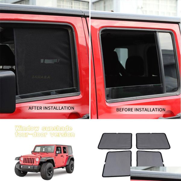 Автомобиль Sunshade Side Window Sunshades занавес для Jeep Wrangler 2007- ввязка насекомых сети JK аксессуары для доставки мобильные телефоны Dhxb5 Dhxb5