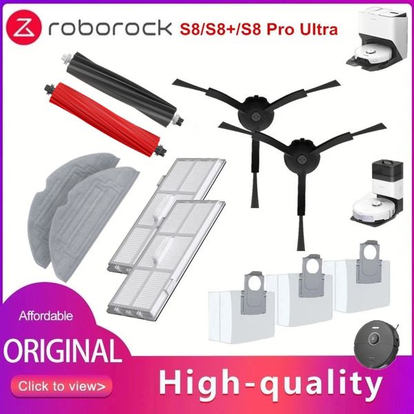 Reinigung von Tüchern Original Roborock S8 Pro Ultra Accessoires Seitenbürstenfilter Mop CH Staubbeutel für Roborock S8/S8 Vakuumreiniger Ersatzteile 230818