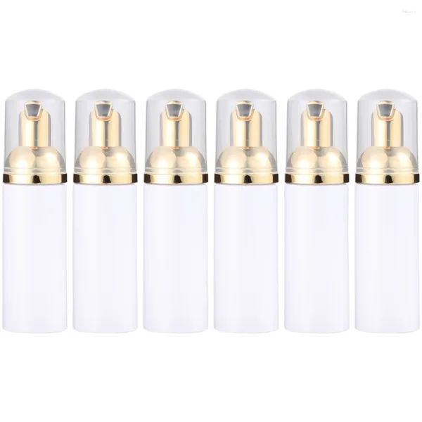 Garrafas de armazenamento dispensador de garrafa de espuma de viagem: 6pcs 50ml de bomba de mousse de mousse recipientes de plástico para cosméticos para cosméticos