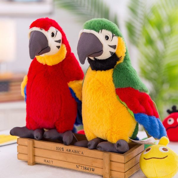 Peluş Bebekler Karikatür Parrot Elektrikli Konuşan Peluş Oyuncak Konuşma Kayıtları Tekrarlar Elektronlu Kuş Doldurulmuş Peluş Oyuncak Çocuklar İçin Hediye 230821