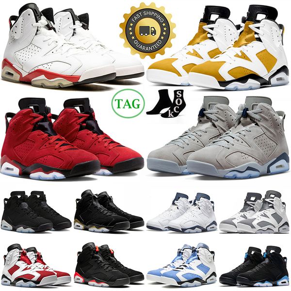 Scarpe da basket Jumpman 6s per uomo Toro Bravo Cool Grey Nero metallizzato Georgetown University Blu Midnight Navy Olive Scarpe da ginnastica da uomo per esterni Sneaker Taglia 7-13