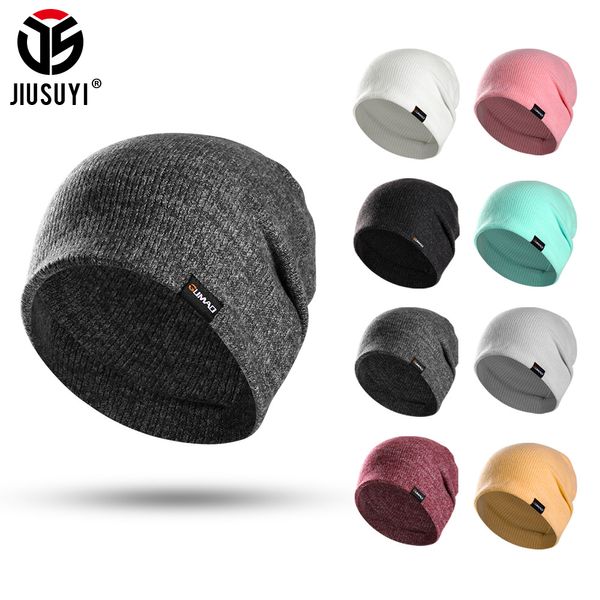 Bancos de beanieskull Men chapéus de malha de inverno Sênias de gorros mole de gorros à prova de vento confortável com lã mais quente de lã ao ar livre capa de esqui 230821