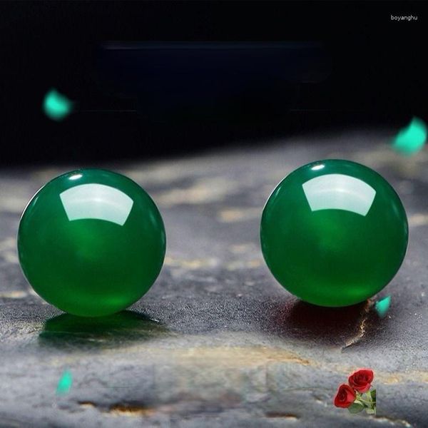 Brincos de garanhão exagerou jóias femininas de calcedônia verde para o aniversário da mãe