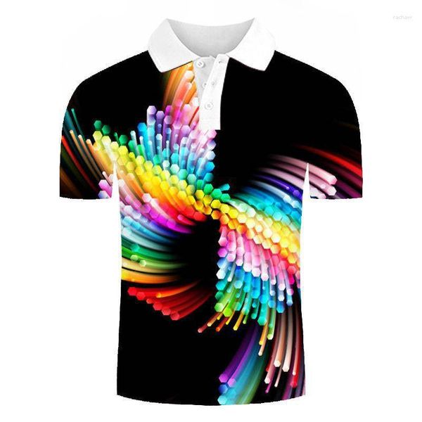 Herren Polos 3D Printed Herren Polo Hemd schwarz Sommer lässig t coole camisas elegantes para hombre frisch freiheit schnell trocknend t-Shirt Männer