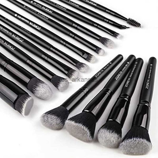 Escovas de maquiagem zoreya pincéis de maquiagem preta definir fundação profissional pó contour sheshadow pincéis pinceaux de maquillage hkd230821