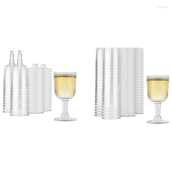 Promoção de copos de vinho! Reciclável de vidro de plástico transparente - Copos reutilizáveis ​​de cálice à prova de quebra para a sobremesa de champanhe
