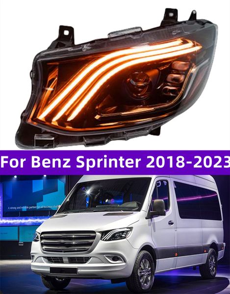 Fari per auto per Benz Sprinter 20 18-2023 Maybach Style Full LED Luci di guida Abbaglianti Lampada da corsa diurna anteriore