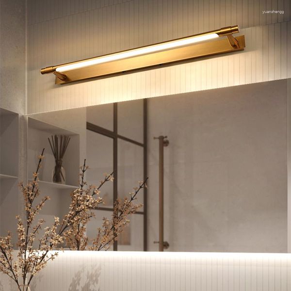 Wandlampen moderne Kupfer lange Waschtischlampe Innenwaschbecken Dekor Spiegel vordere LED -Bad Toilettenschrank Dressing