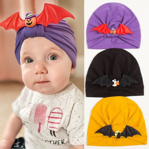 M621 Halloween Infant Baby Hat Baby Caps Caps Caps de abóbora Criança Criança infantil Fuzindo Chapéus Turbano Acessórios para Cabelos Crianças