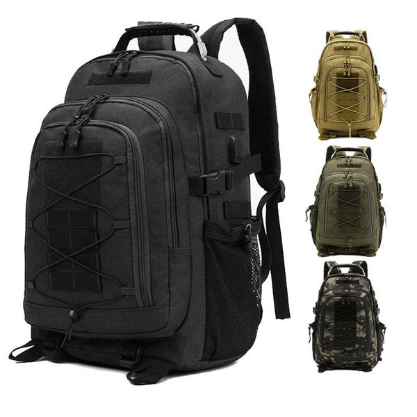 Rucksackpackungen 50 l Camping Taktischer Rucksack Molle USB -Beutel Rucksack 3p Outdoor Travel Wanderung Trekking Jagd Klettern Militärtaschen Sports Bag 230818