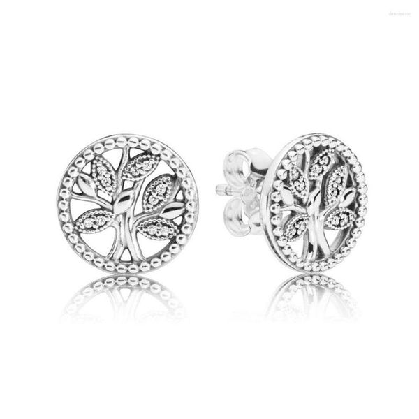 Brincos de garanhão autêntico 925 Sterling Silver Trees of Life Fashion for Women Gift DIY Jóias