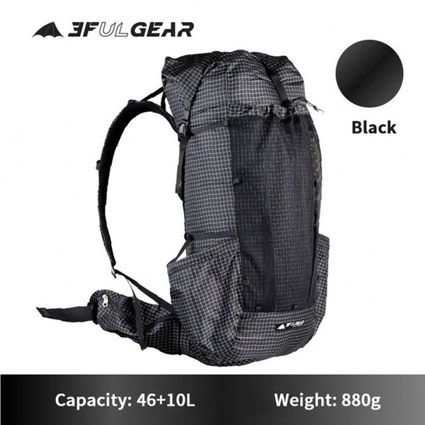 Pacotes de mochila 3f Ul Gear Qidian Pro Backpack 4610L Ultralight 880g Mulheres ao ar livre/homens esportes Bolsa de saco de acampamento resistente a água Travel 230818