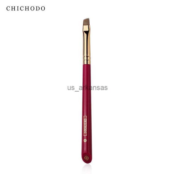 Pincéis de maquiagem Chichodo Brush de maquiagem de luxo pincel marrom sobrancelha de alta qualidade escova macia feita de cabelo de cabelo- série de rosa vermelha 007 hkd230821