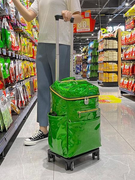 Lagerbeutel Universal Wheel Shopping Cart Haushalt Haushalt mit großer Kapazität Wärmedämmbeutel tragbarer Trolley Falten