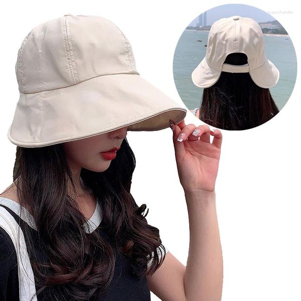 Berets Outdoor Beach Eimer Hut faltbare Sonnenschatten Sonnenhüte für Frauen Damen verstellbare Fischermützen UV -Schutz Sunhat