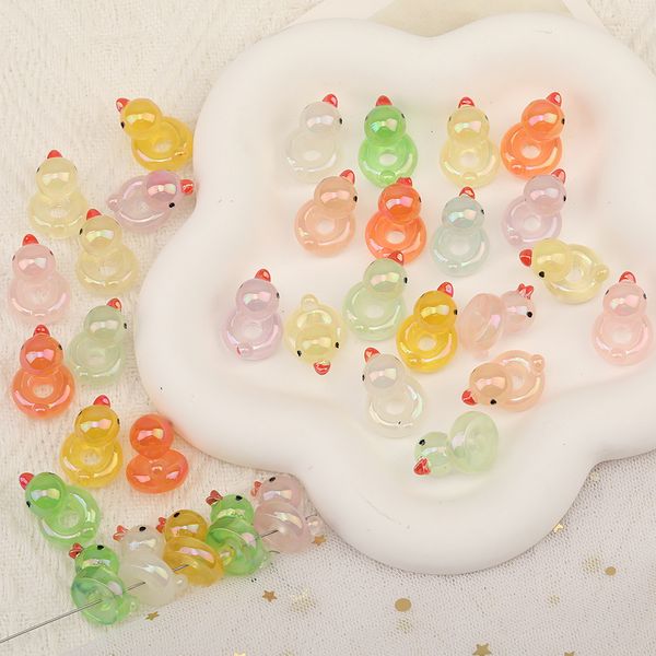 Acrylplastik Lucite Cordial Design 100pcs 15*23 mm DIY -Perlen Herstellung/Entenform/Luminous Effekt/Schmuck Befunde Komponenten/handgefertigte/Acrylperlen 230820