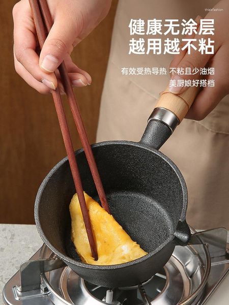 Pans Olio spruzzi noodles piccole fritte per padella mini ghisa in ghisa cotta artefatto