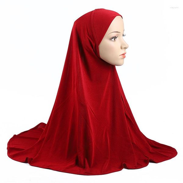 Этническая одежда 20 шт. Продажа Продажа твердый цвет 70 70 см арабская шляпа мусульманин с одной кусочкой длинный хиджаб оптом