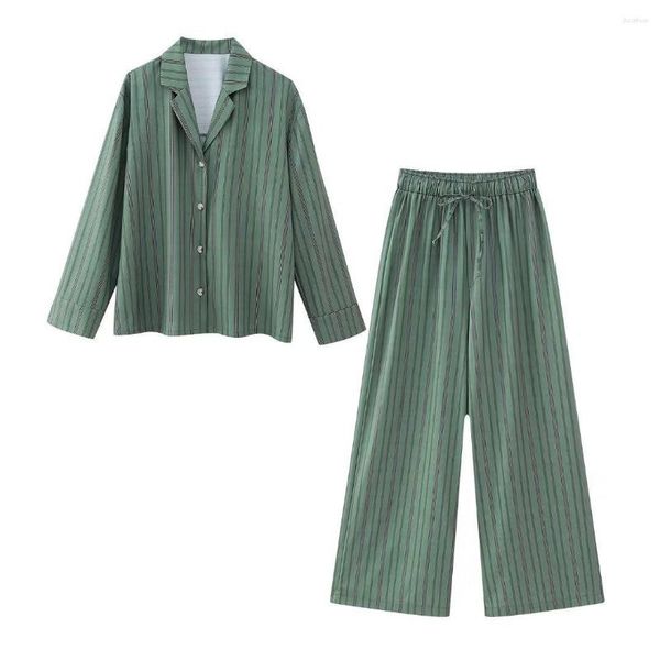 Женская одежда для сна Женщины зеленая полоса