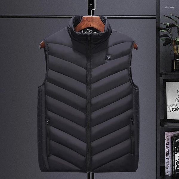 Giubbotti da uomo uomo autunno e inverno zone di gilet riscaldate di alta qualità giacche elettriche di grafene pavone riscaldamento usb giacca imbottita