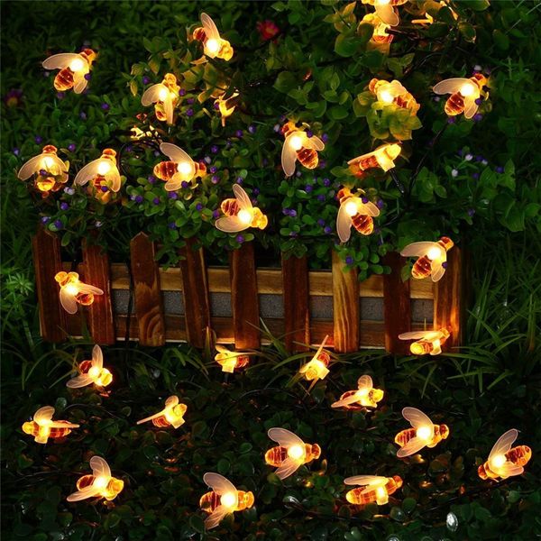 Andere Event -Party -Lieferungen 5m 50 Lampe Honey Bee Led String Fairy Light Outdoor Garten Zaun Girlande Lichter Wanddekoration Geburtstagsfeier Diy Decor 230821