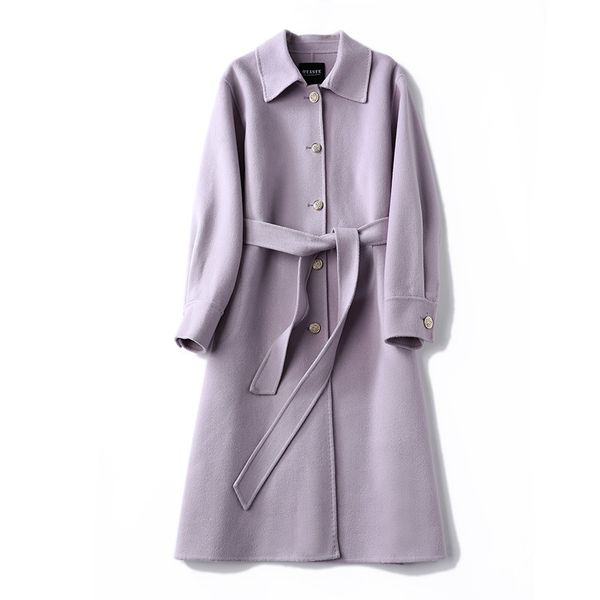 Fasci di lana da donna Autumn e inverno Purple Wooline Minori French Silhouette Cashmere Women Free doppia 230818