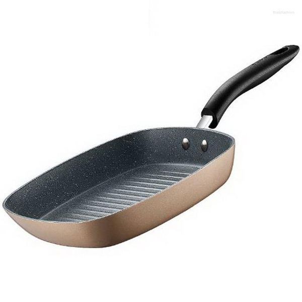 Pans Homeving Steak Pans/Heat Earny/Non-Shower Pan/No масляные пары/полосатые конструкции/простая в очистке/утолщение/магнитная индукция/281121