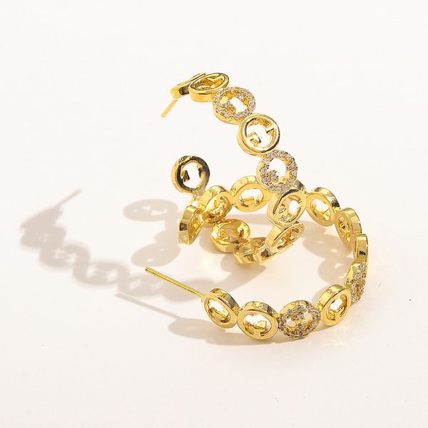 20 estilo hoop designer marca carta brinco brincos de ouro feminino jóias acessórios amor presente