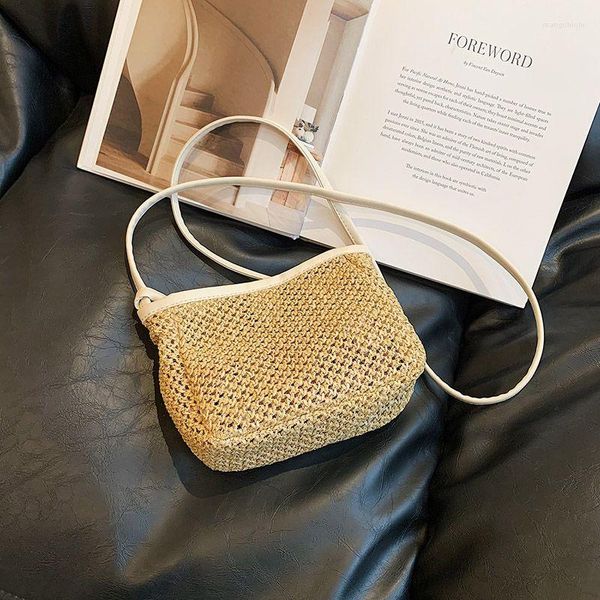 Borse da sera Donne Straw Beach Borse Vintage Woven Spalla estate Weave Crossbody Travel Borse Bag Messenger Boho