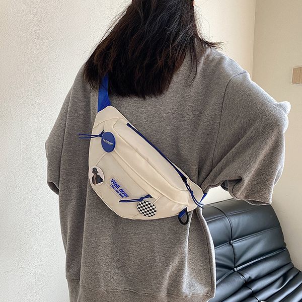 Bolsa de cintura bolsa de nylon ombro de nylon para telefone 2023 coreano esporte saco de quadril bolsa de moda girl student cinturão 230821