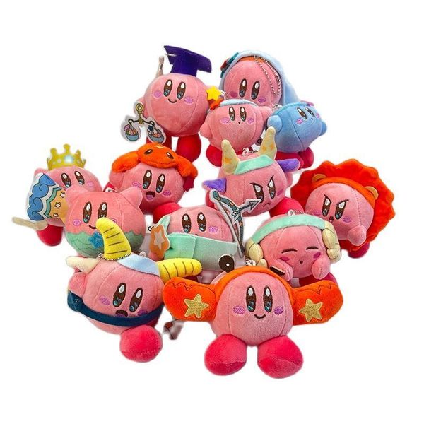 Плюшевые брелоки для брелок wholetsale 24pcs/lot 10 см звезды Kirby Plush Toy Keyring Zodiac 12 созвездий Kirby Fucked Colds для детей подарок 230818