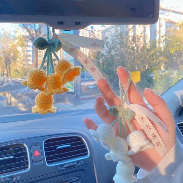 Portachiave orchidee fatte a mano in campagna per donne ragazze romantiche a sospensione per decorazioni per decorazioni per auto ornamenta