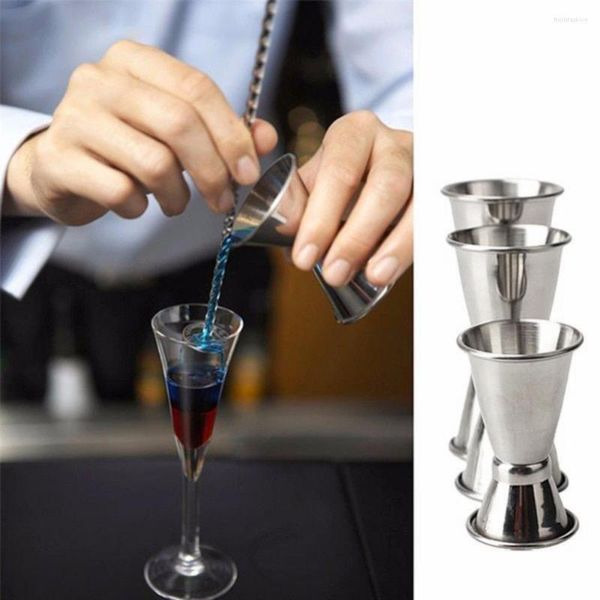 Scolle di caffettiere barre di misurazione di misurazione che producono shaker shaker tazza in acciaio inossidabile jigger a doppia barre strumento di misurazione del liquore